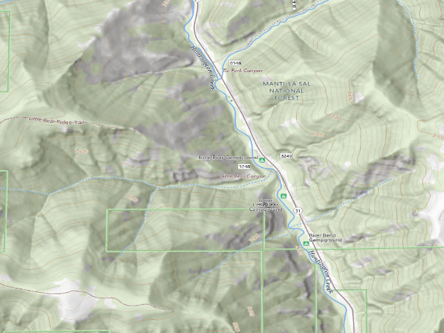 USGS topographic map of Little Bear Group Campground