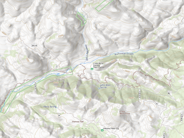 USGS topographic map of Little Bear Spring, Pct Trail Camp