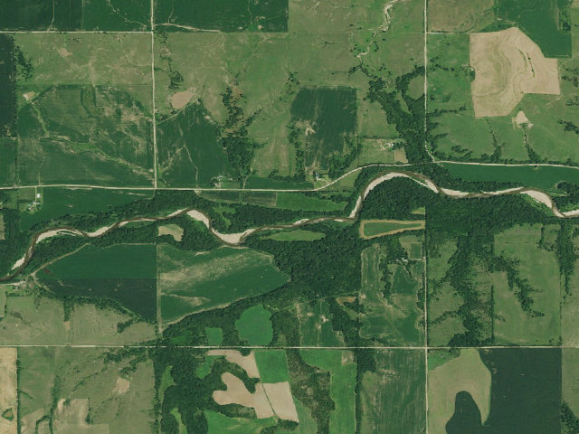 Aerial image of Little Blue East WMA