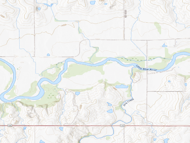 USGS topographic map of Little Blue WMA