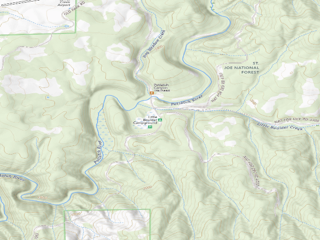 USGS topographic map of Little Boulder Campground