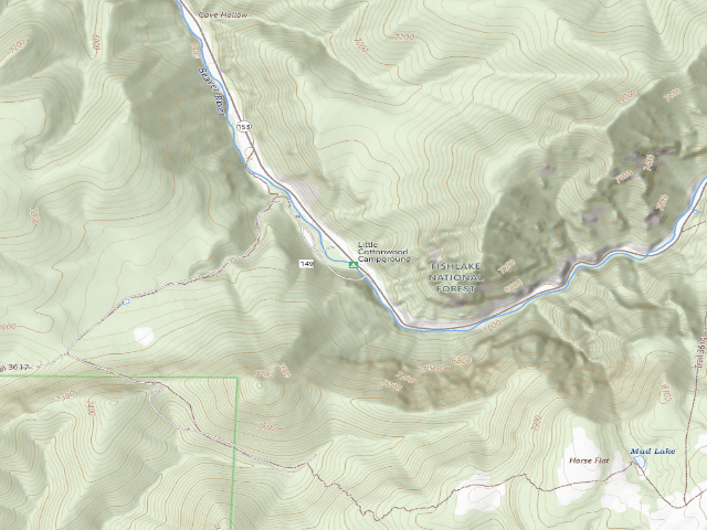 USGS topographic map of Little Cottonwood Campground