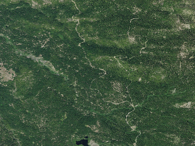 Aerial image of Little Doe Campground