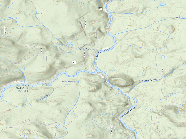 USGS topographic map of Little Fan Creek Campground