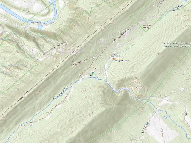 USGS topographic map of Little Fort Campground