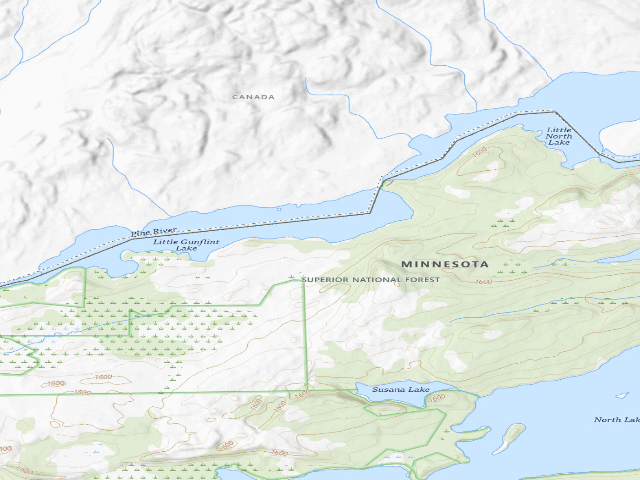 USGS topographic map of Little Gunflint Lake Site 3