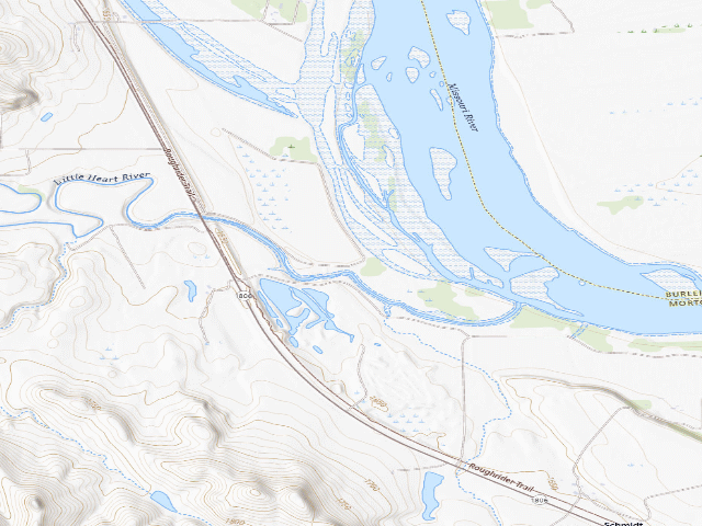 USGS topographic map of Little Heart Bottoms WMA (Morton County)