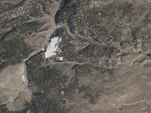 Aerial image of Little Hot Creek