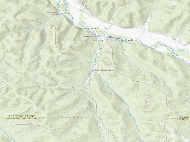 USGS topographic map of Little Indian Creek Conservation Area