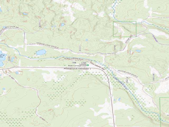 USGS topographic map of Little Isabella River Campground