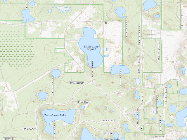 USGS topographic map of Little Lake Bryant