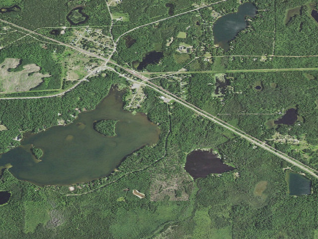 Aerial image of Little Lake State Forest Campground