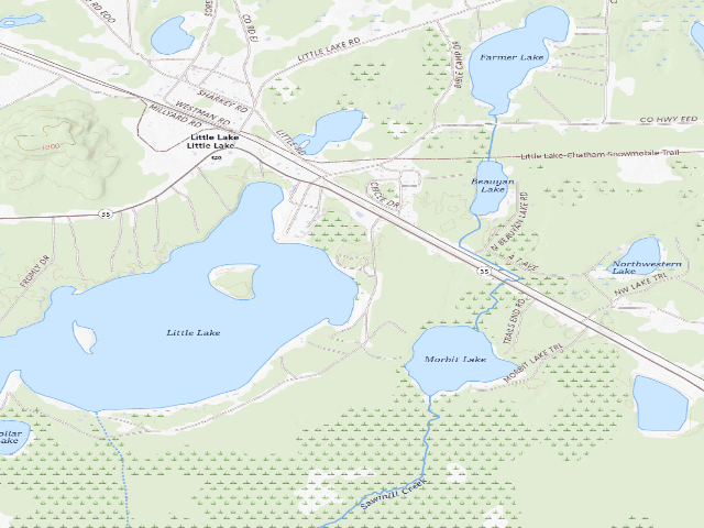 USGS topographic map of Little Lake State Forest Campground