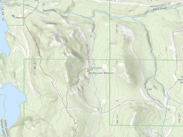 USGS topographic map of Little Lasier Meadow Horse Camp