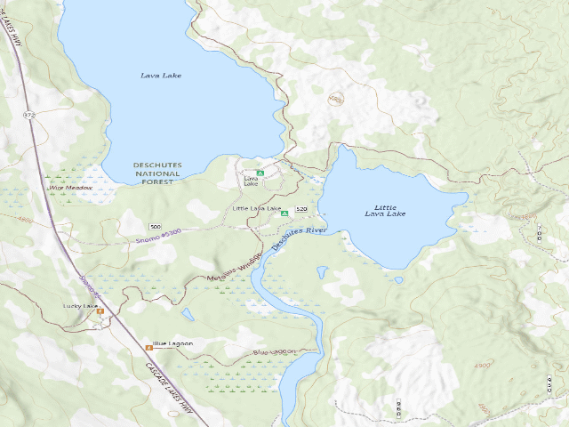 USGS topographic map of Little Lava Lake