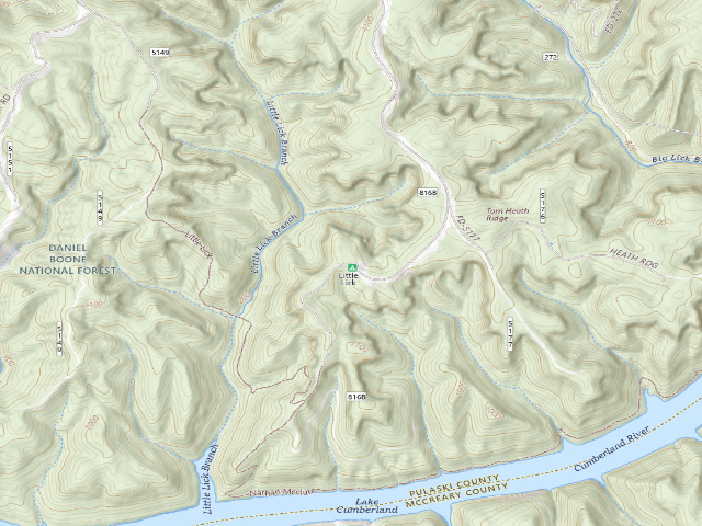 USGS topographic map of Little Lick Horse Camp