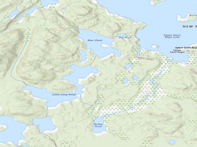 USGS topographic map of Little Long Pond East Site 4 (Saint Regis Canoe Area)