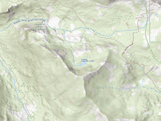 USGS topographic map of Little Needle Lake