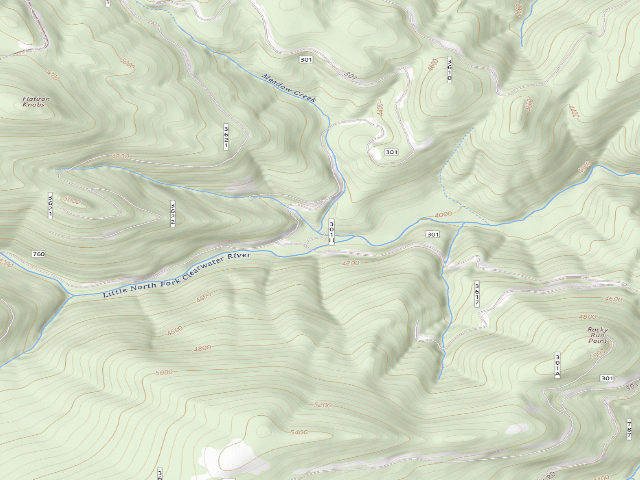 USGS topographic map of Little North Fork Clwtr
