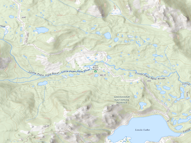 USGS topographic map of Little Popo Agie
