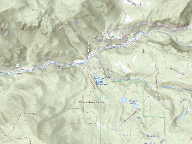 USGS topographic map of Little Reservoir Rec Site