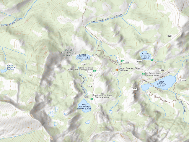 USGS topographic map of Little Roaring River Lake Campground