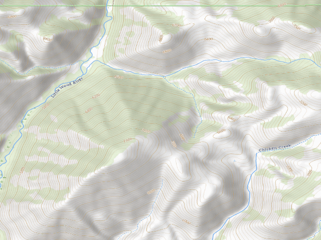USGS topographic map of Little Wood River Wilderness Study Area