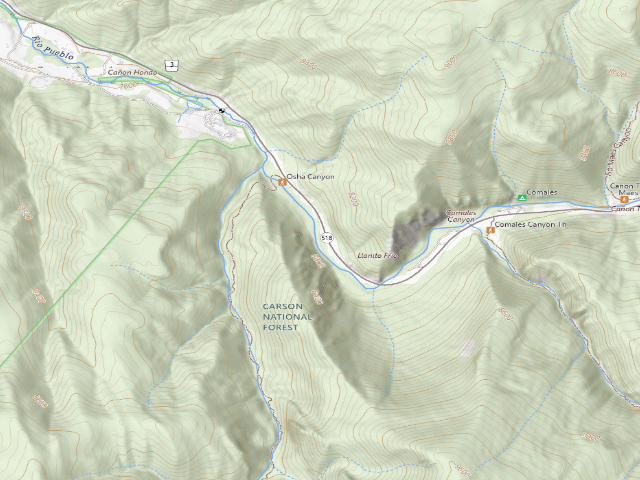 USGS topographic map of Llanito Frio Campground