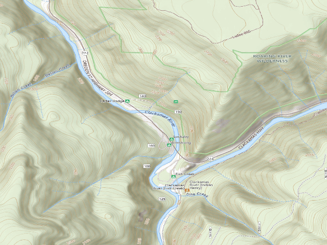 USGS topographic map of Lockaby Campground
