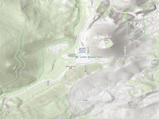 USGS topographic map of Lockett Meadow Campground