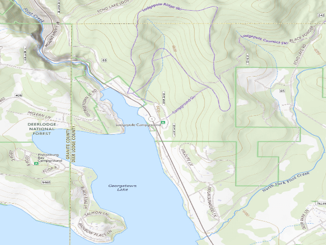 USGS topographic map of Lodgepole Campground