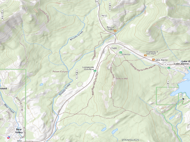 USGS topographic map of Lodgepole Overflow