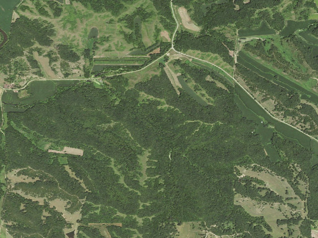 Aerial image of Loess Hills WMA
