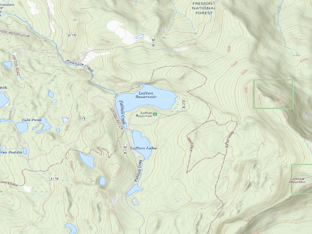 USGS topographic map of Lofton Reservoir Developed Campground