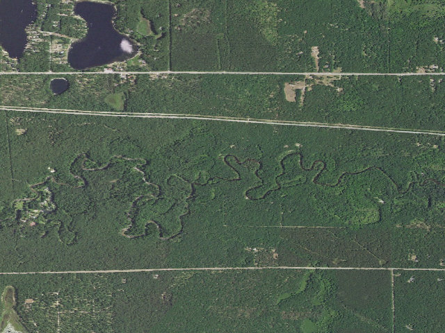 Aerial image of Log Mark Rest Stop Canoe and Fishing Landing