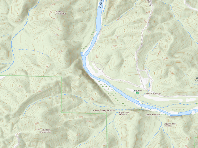 USGS topographic map of Log Yard Campground