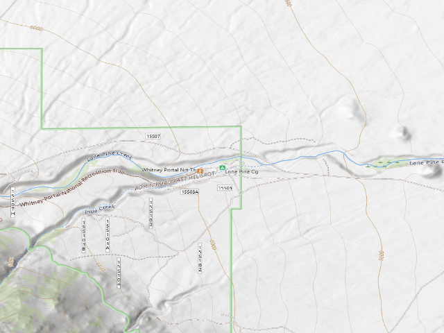 USGS topographic map of Lone Pine Campground