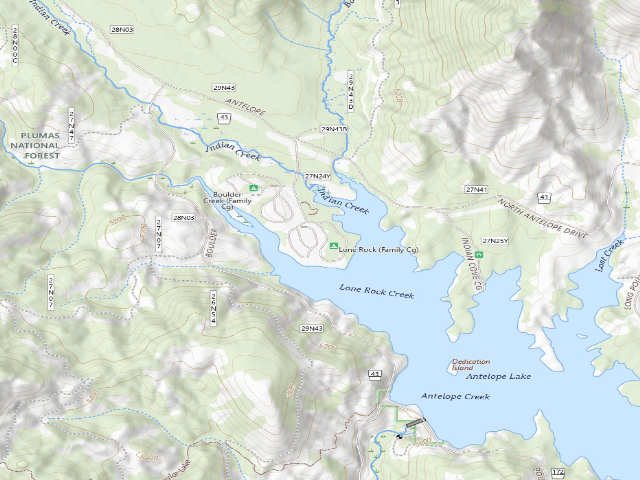 USGS topographic map of Lone Rock Campground
