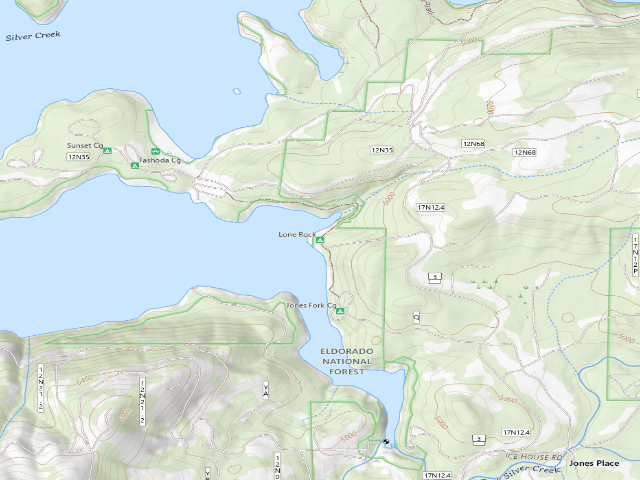 USGS topographic map of Lone Rock Cg