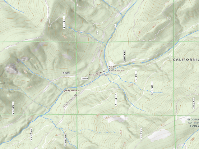 USGS topographic map of Long Canyon Camping Area
