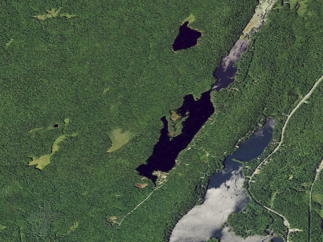 Aerial image of Long Lake Accessible Campsite (Black River Wild Forest)