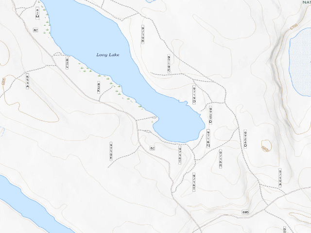 USGS topographic map of Long Lake Dispersed Camping