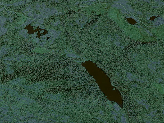 Aerial image of Long Lake Shelter (Wrangell Island)