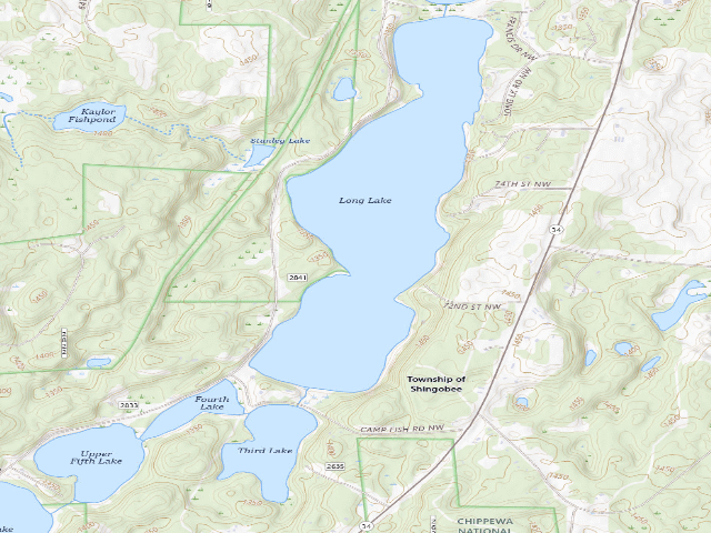 USGS topographic map of Long Lake - W38