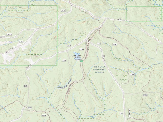 USGS topographic map of Long Leaf Horse Camp