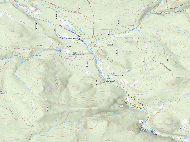 USGS topographic map of Long Meadow Campground