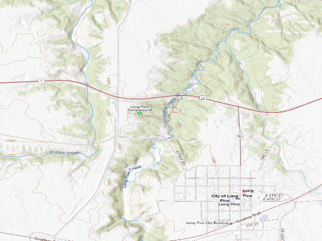 USGS topographic map of Long Pine SRA