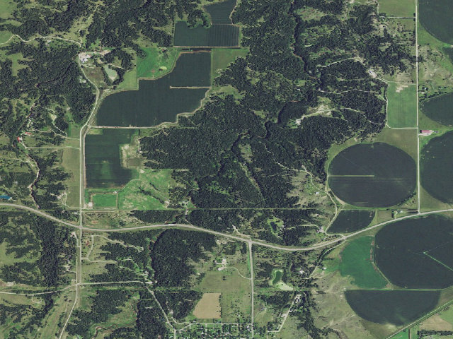 Aerial image of Long Pine WMA