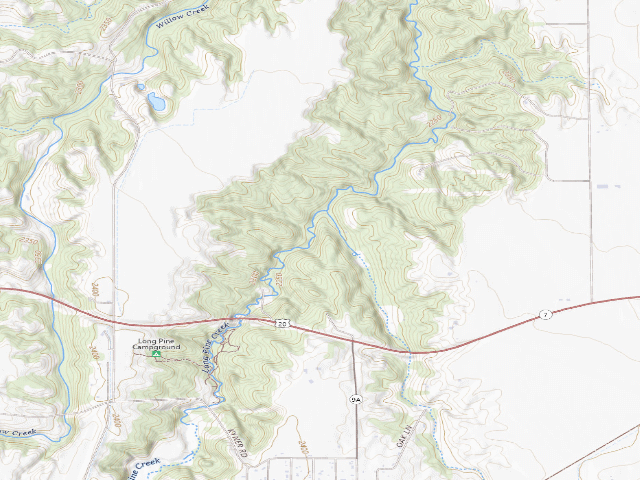 USGS topographic map of Long Pine WMA