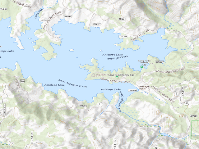 USGS topographic map of Long Point Campground
